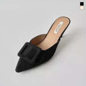 미르바네스슈즈 스퀘어 스웨이드 뮬_7cm