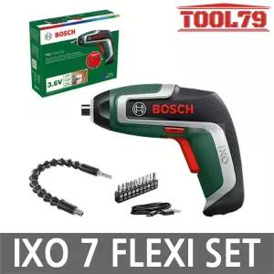 보쉬 IXO 7 FLEXI SET 충전 스크류 드라이버 3.6V 2.0Ah 비트 10종 플렉시블 비트 홀더