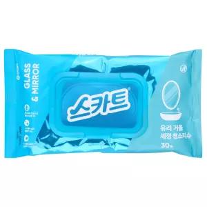 스카트 유리거울 세정티슈 30매 4개