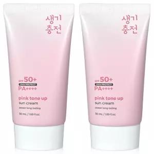 프리티스킨 핑크 톤업 파데프리 선크림 50ml 2개 자외선차단 SPF 50+ PA++++