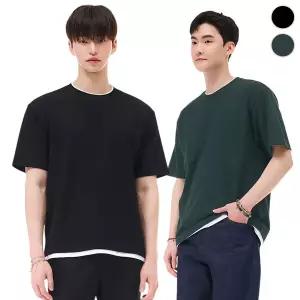 [체이스컬트] (MAN) ESSENTIAL 레이어드 반팔 T-SHIRT/2Color