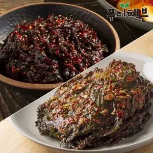 항아리반찬 달콤쌉쌀 고들빼기무침1kg+깻잎무침1kg