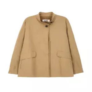 닥스 여성 25FW 다크베이지 스티치 배색 솔리드 트렌치 자켓 DLJA5D920I3