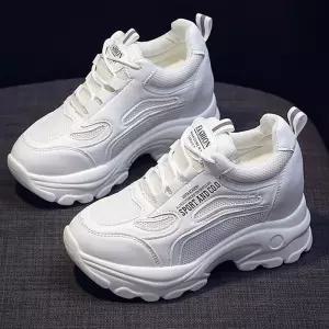 여성 8cm 키높이 어글리 운동화 스니커즈 225-250 메쉬 워킹화