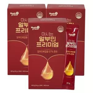 헬스프랜드 마시는 알부민 프리미엄 3박스 총 90포 먹는 액상 난백알부민 타우린 L아르기닌 함유