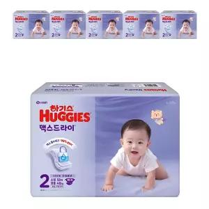 하기스 NEW 맥스드라이 밴드형 기저귀 2단계 공용 58매 3팩 2개