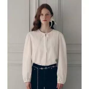 ROLAROLA ROUND NECK LACE BLOUSE WHITE 175545