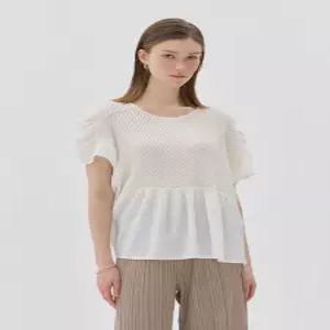 [플리츠미][최초가 149000원] 러플 더블 플리츠 블라우스_HPBLS125H04