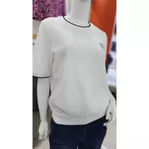 [하프클럽/올포유]여성 크로쉐 니트 자수 반팔 티셔츠 _ALTRO4141