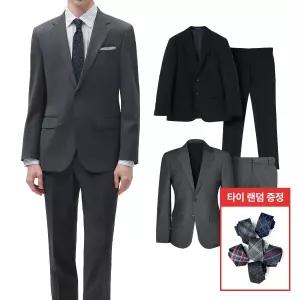 [롯데백화점]맨잇슈트 남성 솔리드 빅사이즈 면접 경조사 포멀핏 기본 정장 2종 택1 + 타이증정