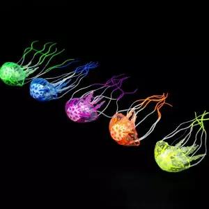 어항 인테리어 소품 형광 해파리 모형 장식품 수조 꾸미기 인조 조형물 LED