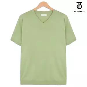 [탑보이] 린넨 워셔블 브이넥 반팔 니트 (ROM007)