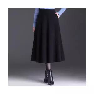 포뇨 여성 롱 슬림 라지 A라인 봄가을 허리 밴딩 캐주얼 스커트 OPH1
