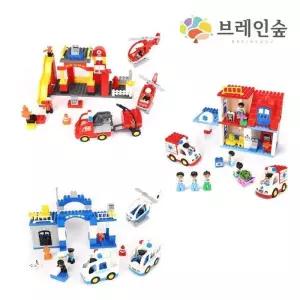 [브레인숲] 창의블록놀이218pcs 소방 병원 폴리스놀이 어린이날