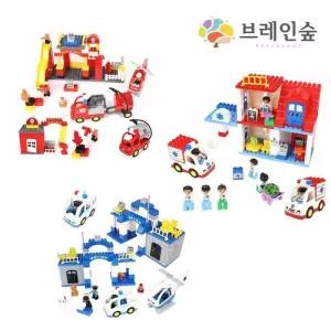 [브레인숲] 창의블록놀이339pcs 소방 병원 폴리스놀이 어린이날