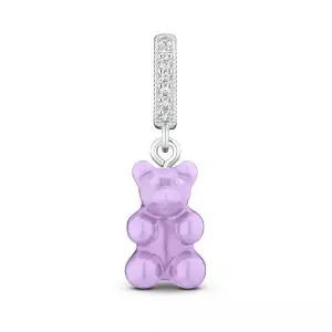 [크리스탈헤이즈 CRYSTAL HAZENOSTALGIA BEAR-LAVENDER-PAVE CONNECTOR SILVER 여성 참