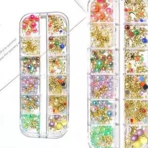 KQH812 트윙클 네일아트 보석 스톤 12칸 (10통 묶음) 스톤 12칸