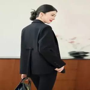 여사친 검정 가을 상의 자켓 뒤 작은 정장 코트 트임 BE3
