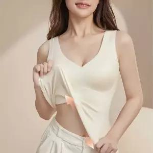 [하프클럽/]캡 내장 나시 여성 이너웨어 코디 브이넥 캐미솔 코디
