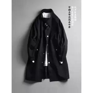 남성용 하프 가을 캐주얼 트렌치 슬림핏 차이나 싱글 오버사이즈 칼라 코트 MODU3