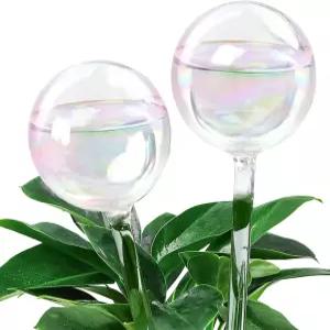 MONSOUND 식물 워터링 글로브 2pcs 자동 물뿌리개 플라워 셀프 피더 볼 관개 장치 화분 휴가 중 실내 야외