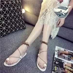 통굽 끈샌들 여름 스트랩 로우힐 발목 여성 레이스업샌들 스트랩샌들 끈샌들