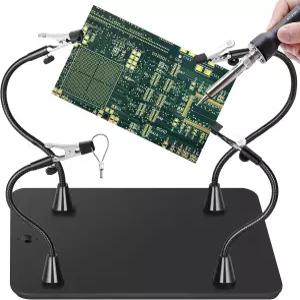 슈퍼 마그네틱 헬핑 핸드 솔더링 스테이션 악어 클립이 있는 3차 도구 PCB 회로 기판 홀더 유연한 구스넥