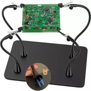 드르데피 엑스트라 마그네틱 헬핑 핸드 솔더링 3인칭 엘리게이터 클립이 있는 스테이션 PCB 회로 기판 홀더