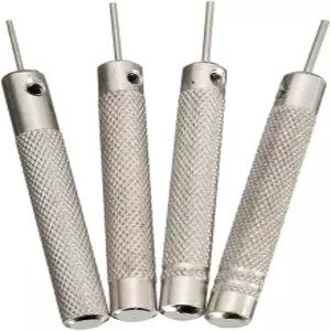 ODETOJOY 4pcs 스테인리스 스틸 시계 밴드 핀 펀치 바늘 포함 개별 사이즈 스트랩 교체 링크 제거 도구