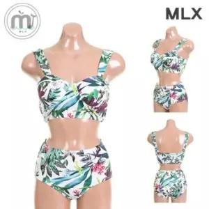 여름 (MLX) 여자 비치웨어 플라워 프린트 베이직라인 비키니 수영복-DM_321