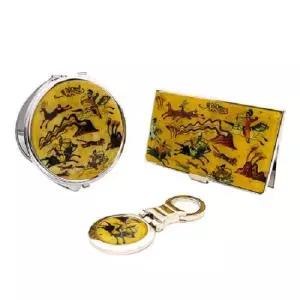 ksr SM)자개손거울3종세트 수렵도 손거울제작 사각손거울 미니거울 예쁜손거울 미니손거울