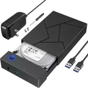 하드 드라이브 인클로저 3.5 페모로 USB 3.0 내장 SATA HDD 케이스 12V 2A DC 전원 어댑터 포함 내부