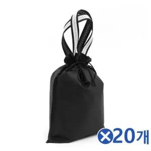 TBZ 다용도 부직포주머니 30x40cm 블랙x20개 시장바구니 슬리퍼주머니 중학생신주머니
