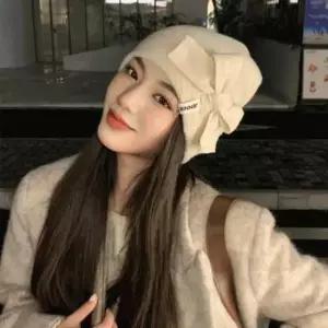 커플룩 color 5 빅리본 비니 라운드 프렌치시크