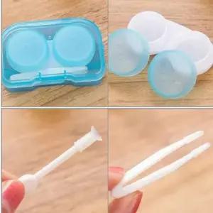 렌즈휴대 케이스 집게 보관 흡착봉 뽁뽁이 통 세트