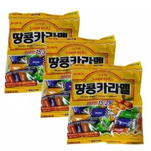 크라운 땅콩카라멜 324g x 3개 / 캔디 / 캐러멜