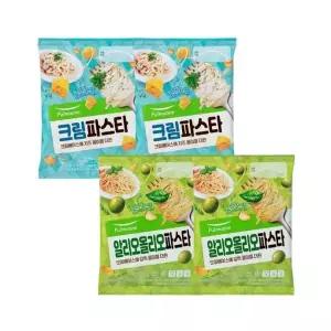 풀무원 4인가족 파스타세트 (크림+알리오올리오, 각 2개씩) 600g