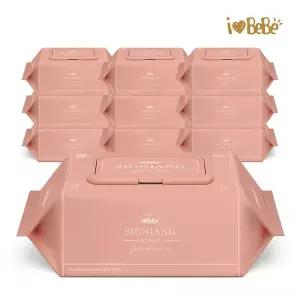 [아이러브베베] 시그니앙75 선셋 75g 고평량 77매 10팩 캡형 엠보 아기물티슈