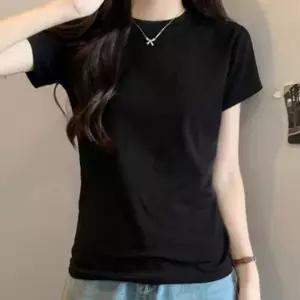 여름반팔티 여성 반팔티 부드러운 쫀쫀 라운드넥 여름 여성반팔티셔츠 1P 기본 티셔츠 라인 예쁜