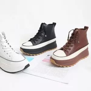여자 두꺼운굽 하이탑 FW 캐쥬얼 스니커즈