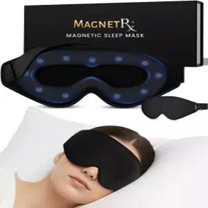MagnetRX 마그네틱 수면 마스크 - 11개의 네오디뮴 자석이 있는 남녀를 위한 효과적인 깊은 휴식 여행 및