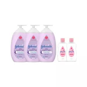 존슨즈 베드타임 로션 아로마향 500ml, 3개 + 증정(베이비오일 125ml, 2개)