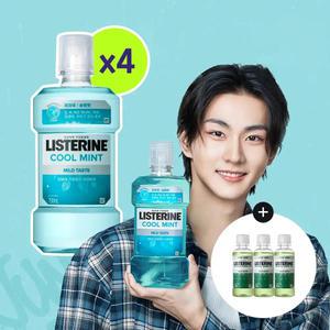 리스테린 쿨민트 마일드 750ml, 4개 + 증정(그린티 마일드 100ml, 3개)