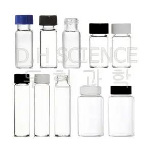 두현과학 투명 스크류캡 바이알병 5개 1조 5ml~50ml 용량 선택/캡색상선택/유리병