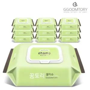 꿈토리물티슈 뉴 가득찬 챔프 55gsm 엠보 100매 캡형 10팩