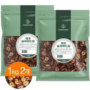 대추 슬라이스 말린대추 건대추 칩 차 디저트 토핑 슬라이드칩 1kg 2개