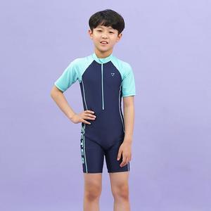 제테스 초등학생 남아 주니어 반팔 올인원 래쉬가드 수영복 민트 생존수영 3S2601