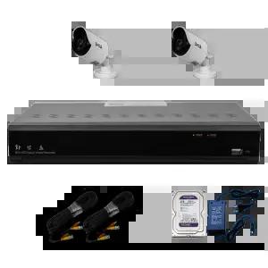 화인츠 500만화소 4채널 CCTV자가설치세트 패키지 실외 CCTV 녹화기 카메라2개 20m케이블 2TB XRT4104