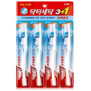 라이온(LION) 닥터세닥 슈퍼슬림 칫솔 3+1입 ~ 4개 4입 4개입