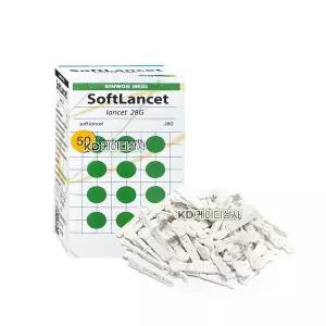 신원 소프트란셋 채혈침 28G 50개입 x 2통 100개 아큐첵 호환침 수동 랜싯